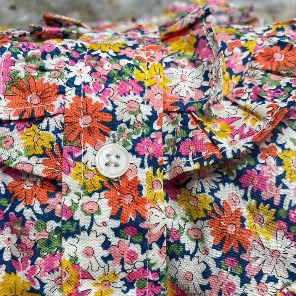 J.Crew Band-collar Ruffle-front shirt in Liberty® Libby Floral Small